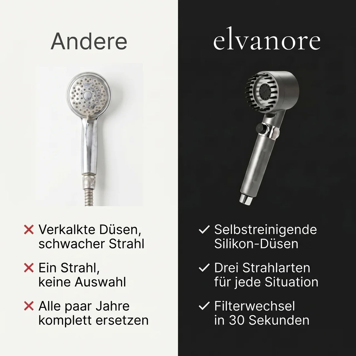 Elvanore Filterduschkopf